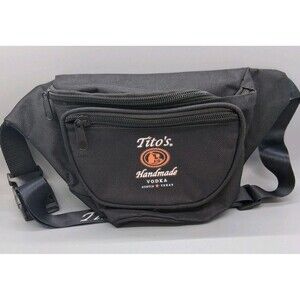 Tito's Handmade Vodka Fanny Pack Triple Zip Waist Bag Buckle Strap Black Nylon